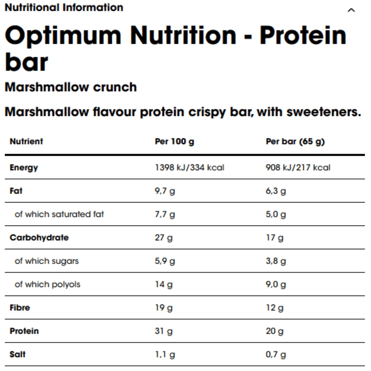 Optimum Nutrition Protein Bar | Muscle Freak