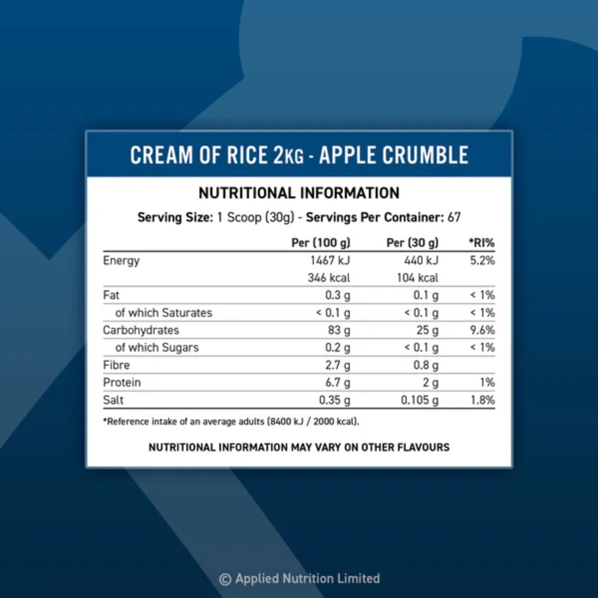 Applied Nutrition Cream of Rice