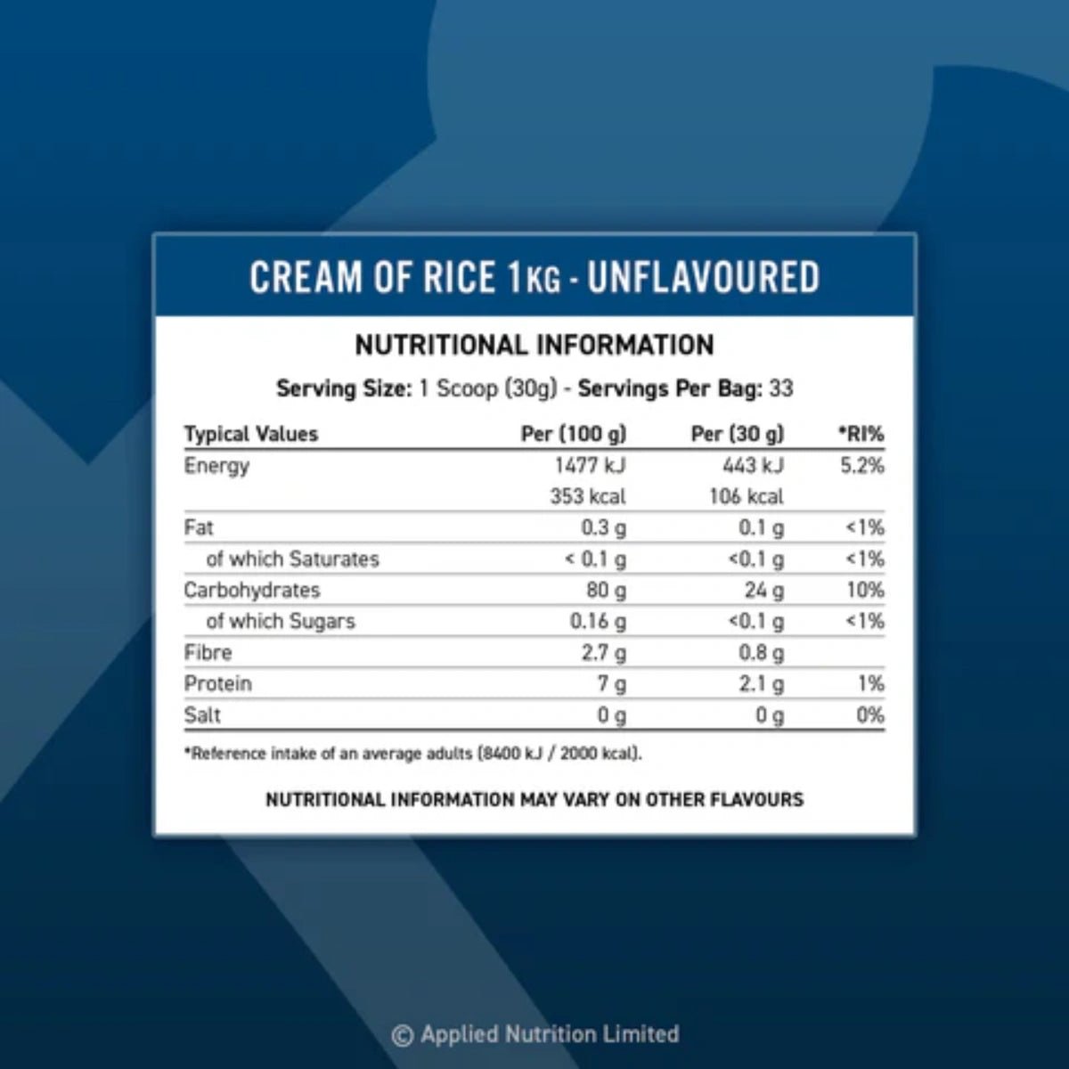 Applied Nutrition Cream of Rice