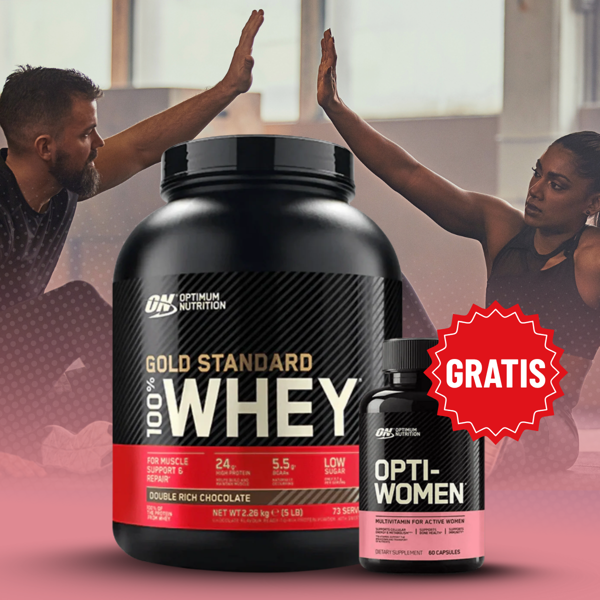 Optimum Nutrition Gold Standard 100% Whey + GRATIS ON Opti-Women - Muscle Freak