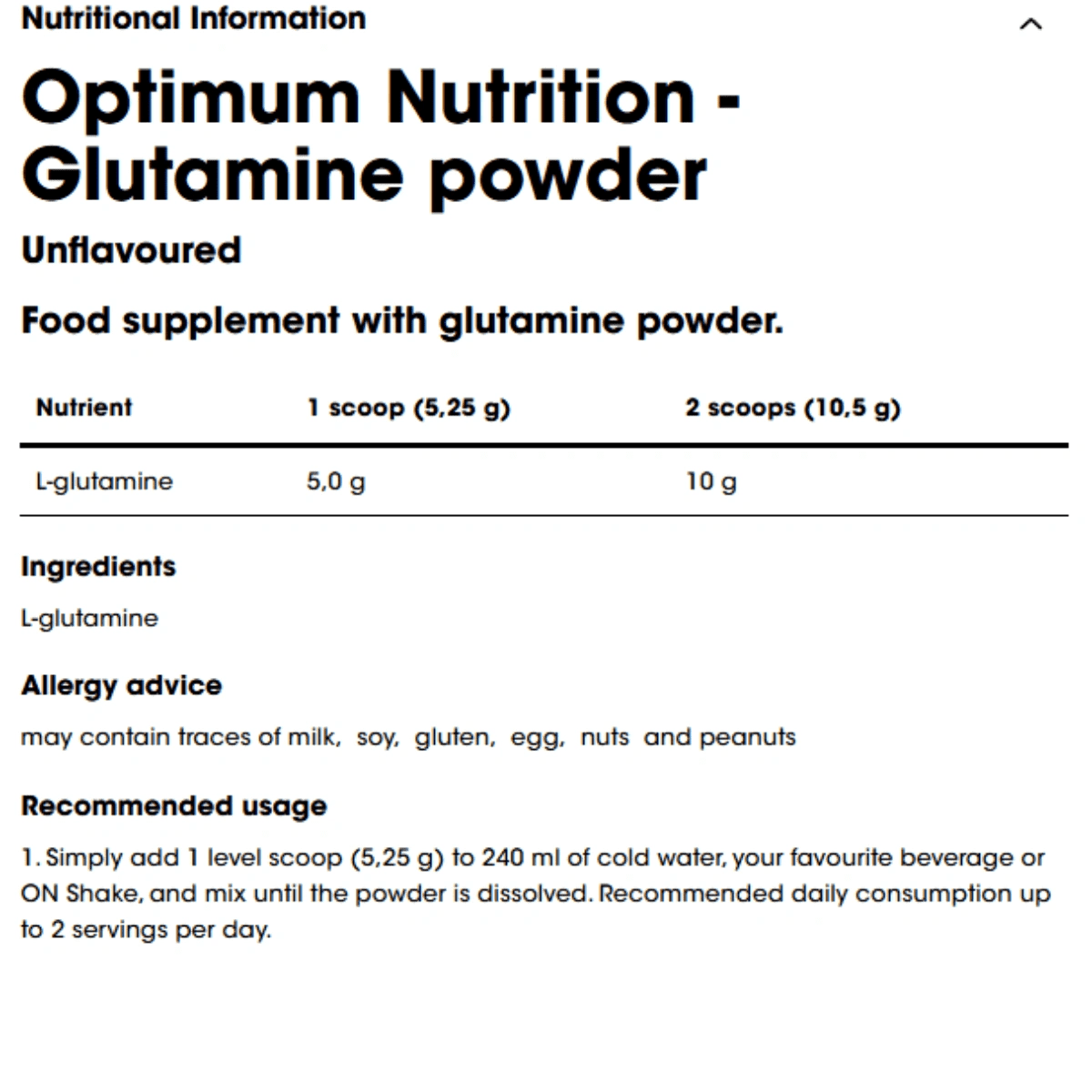 Optimum Nutrition Glutamine Powder