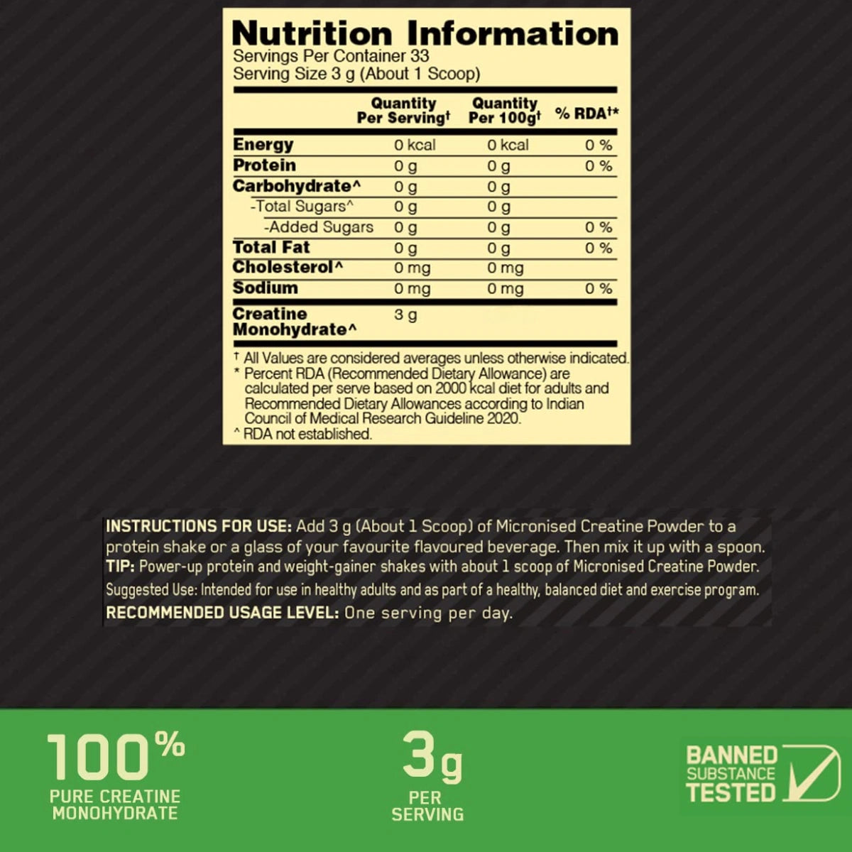 Optimum Nutrition Micronized Creatine Powder