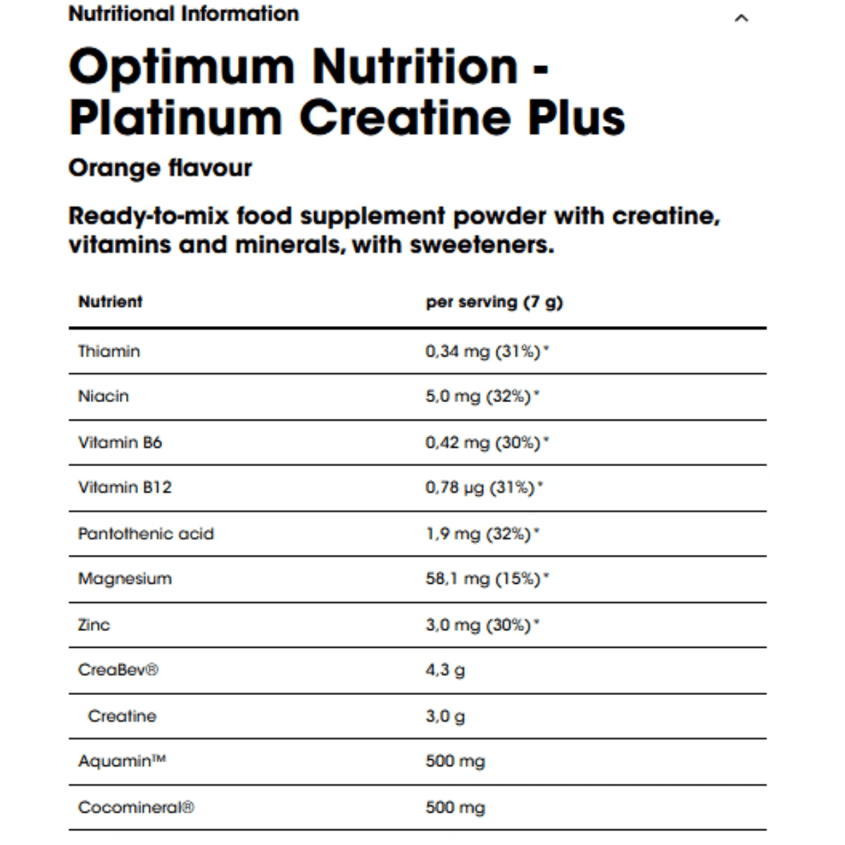 Optimum Nutrition Platinum Creatine Plus