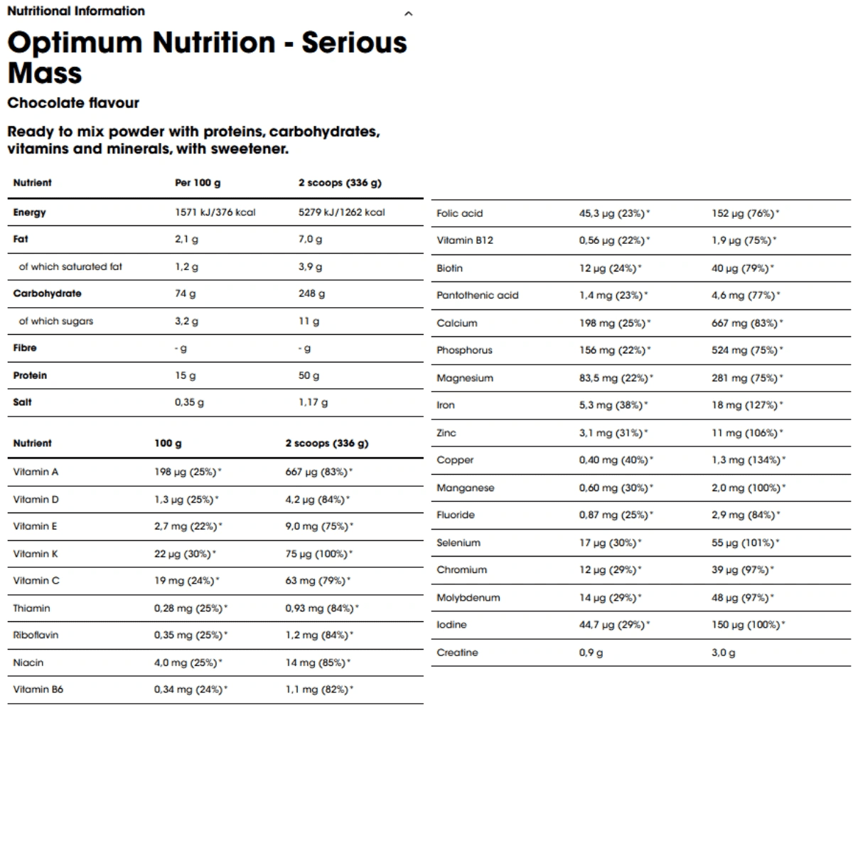 Optimum Nutrition Serious Mass