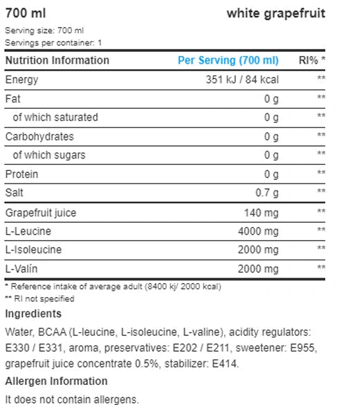 QNT BCAA 8000mg 700ml | Muscle Freak